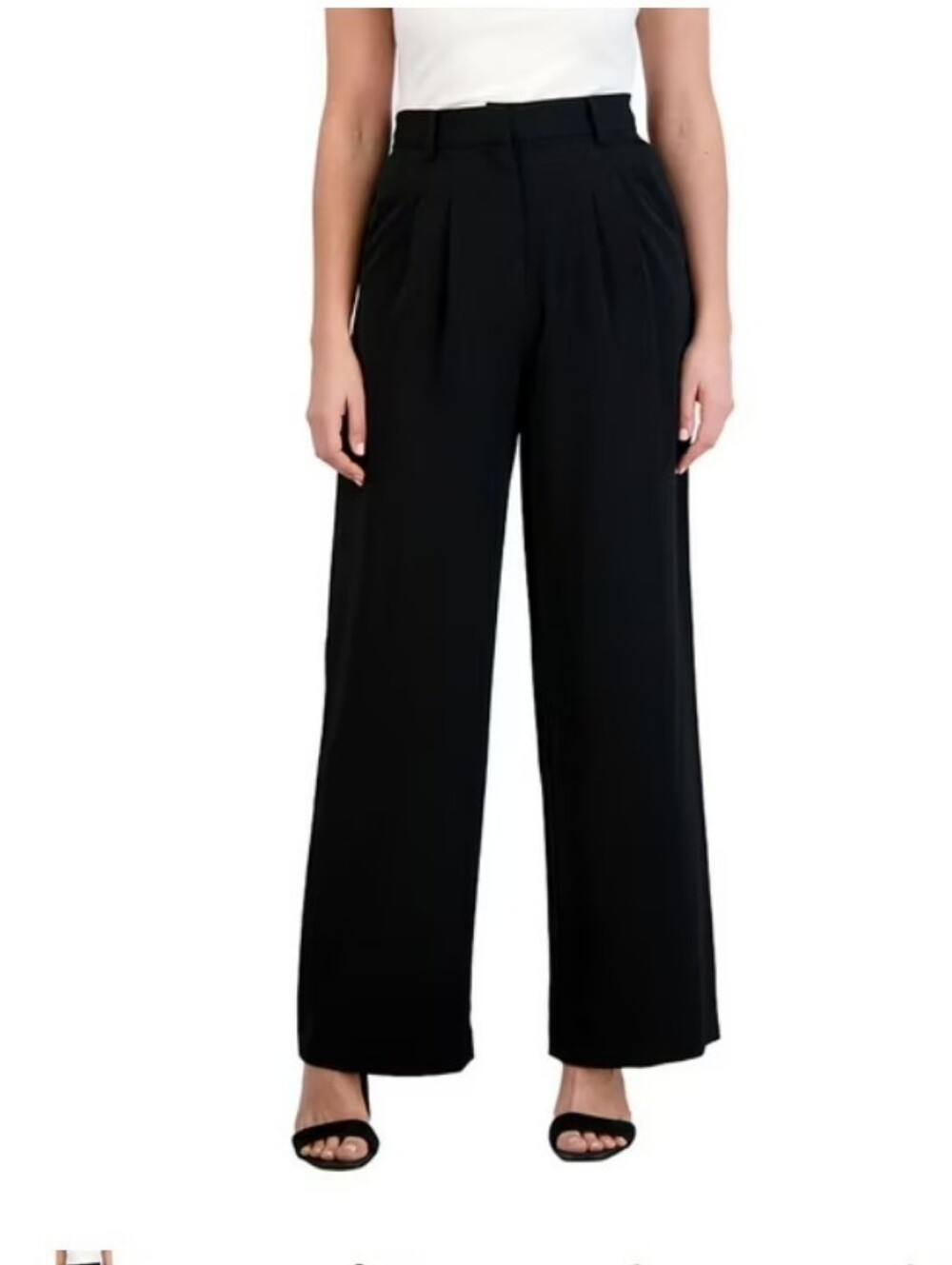 French Connection Women's Wide Leg Trouser Black Pants NWT Size Small